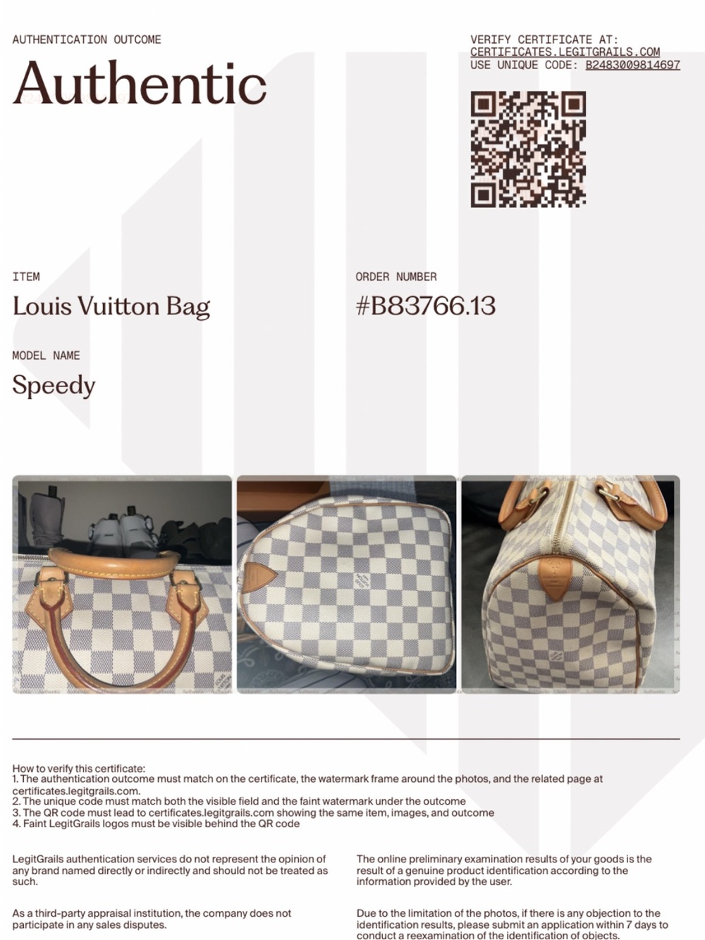 Louis Vuitton Damier Azur Satchel Speedy 35